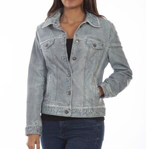 Scully Women's Lamb Leather Denim Look Jacket